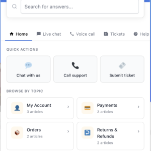Customer support SaaS (1 site/month)